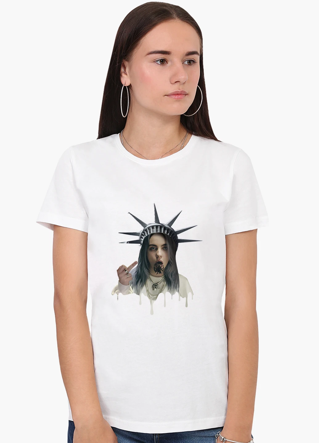 Футболка женская Билли Айлиш Ренессанс (Billie Eilish Renaissance) Белый (8976-1583) XXL MobiPrint - (216196278)