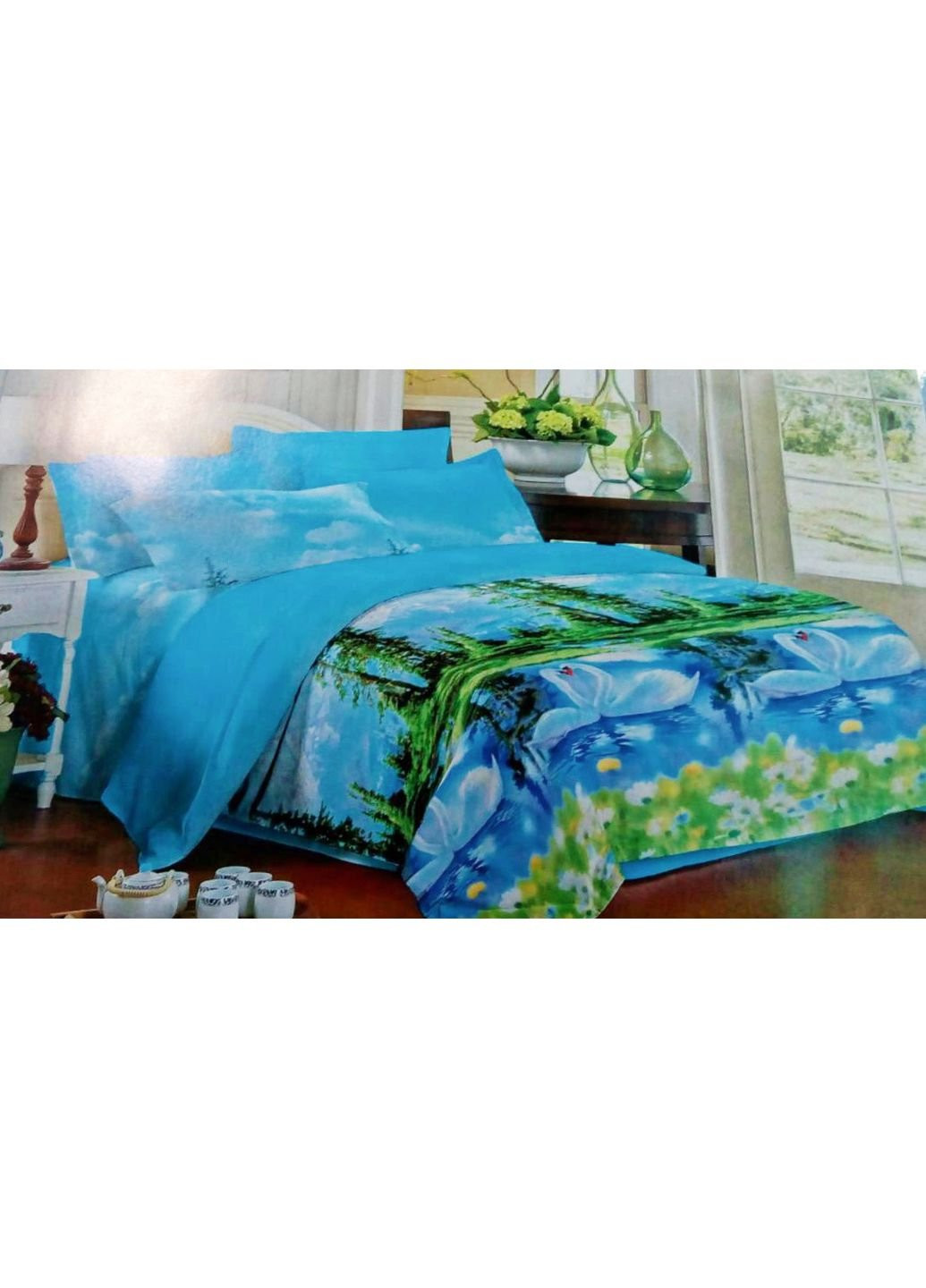 Комплект постельного белья от украинского производителя Polycotton Двуспальный 90925 Moda (253658634)