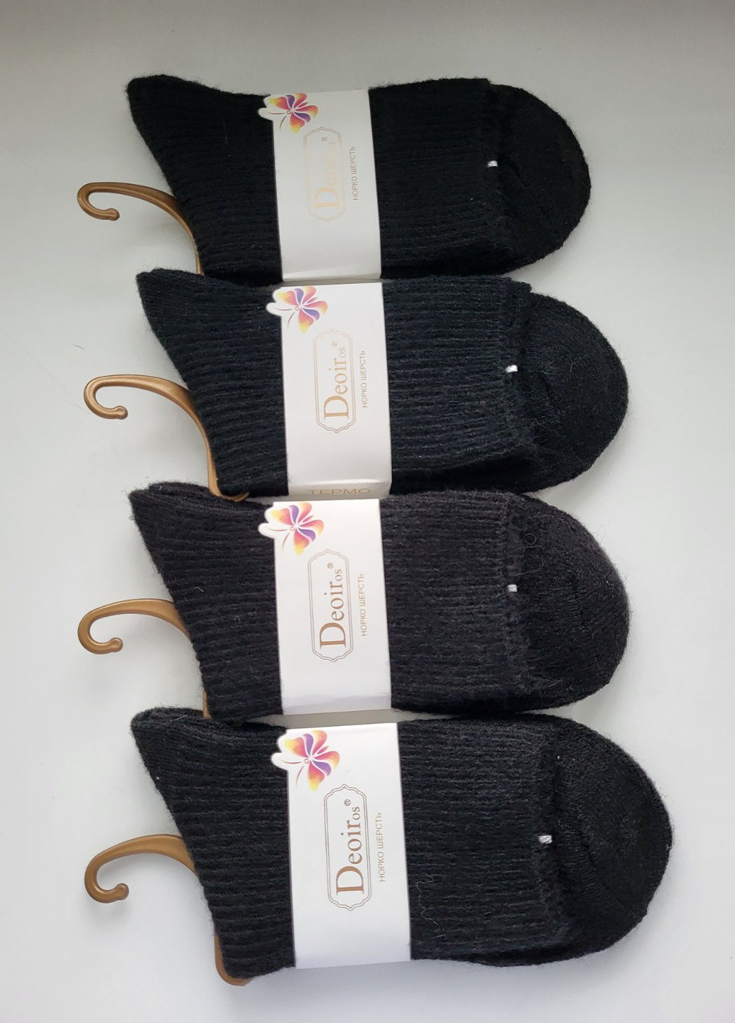 Вовняні жіночі теплі шкарпетки преміум якості 4шт. Корона Носки однотонні чорні повсякденні