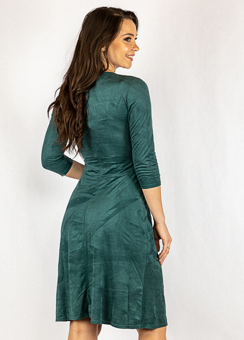 Зеленое кэжуал платье на запах Time of Style однотонное