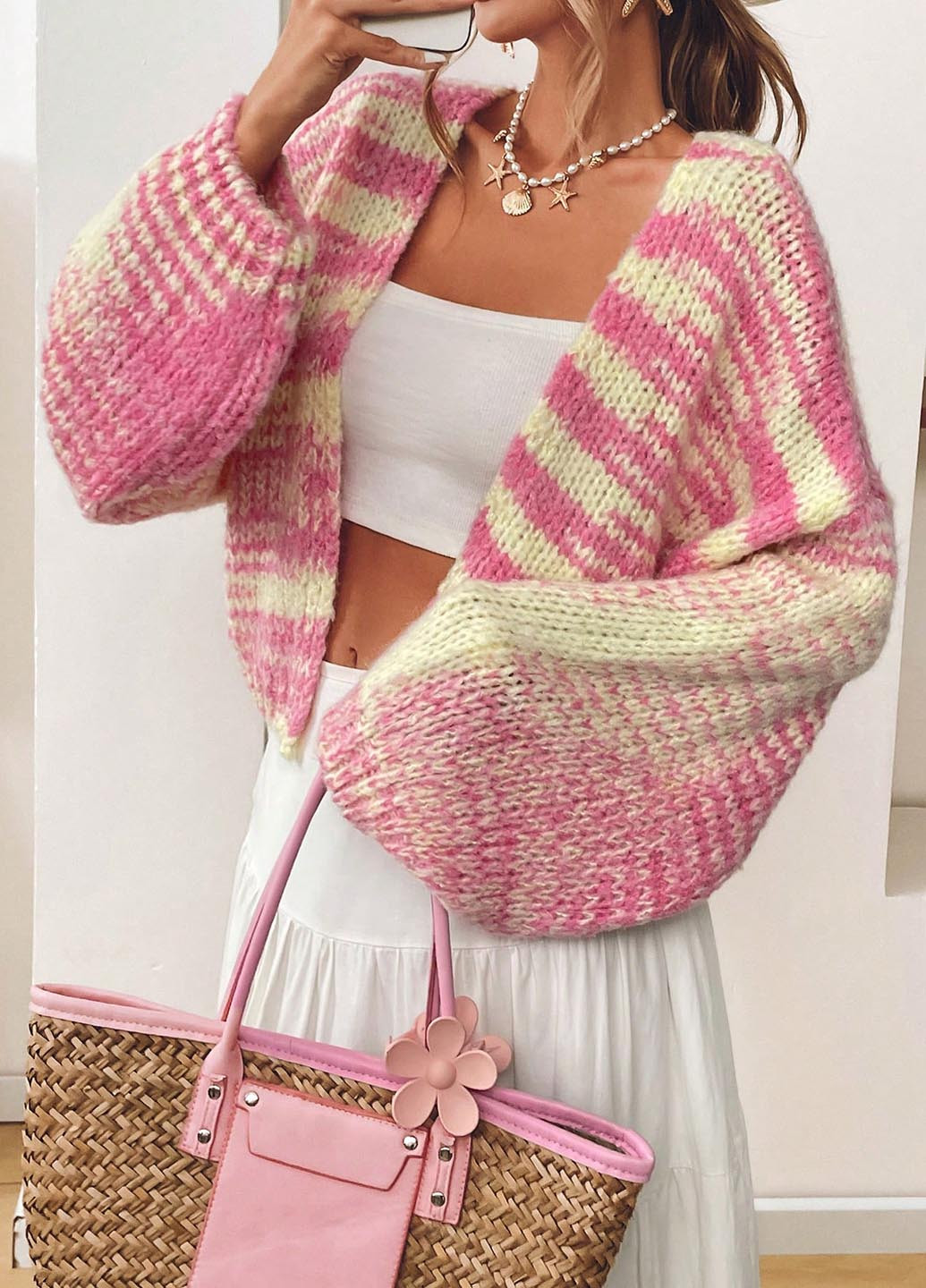 Разноцветный демисезонный кардиган SHEIN