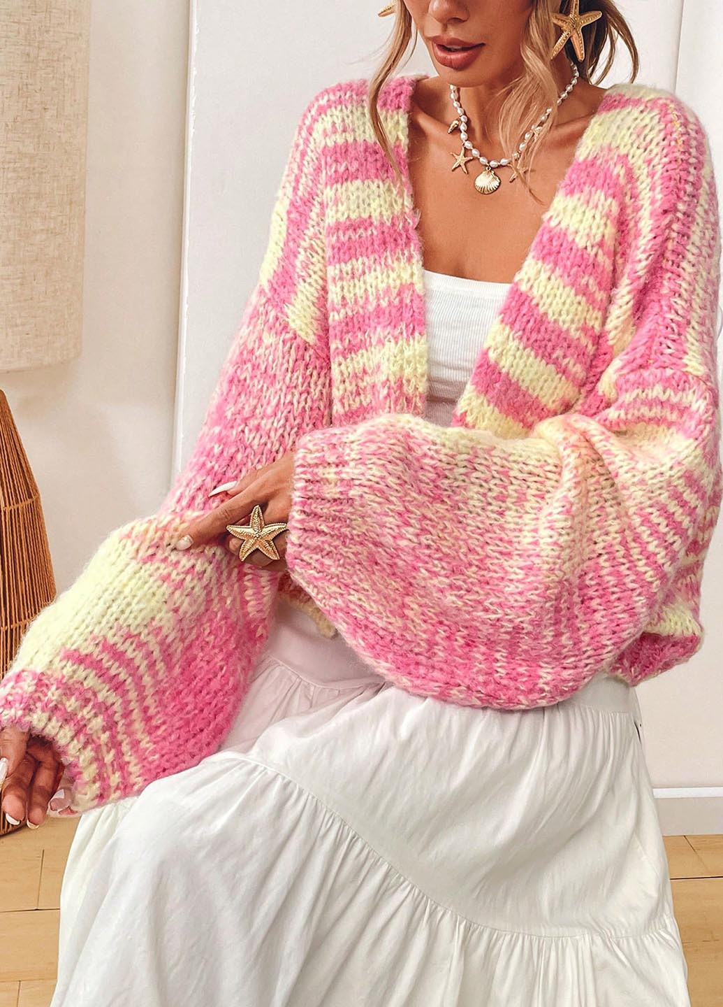 Разноцветный демисезонный кардиган SHEIN