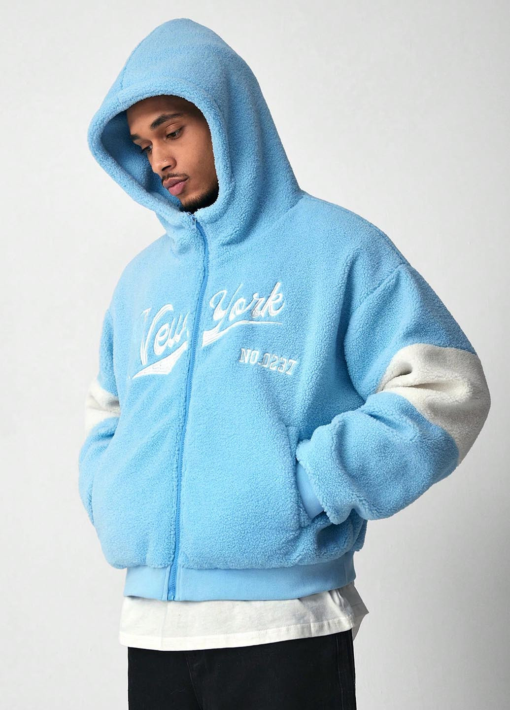 Блакитна демісезонна куртка SHEIN