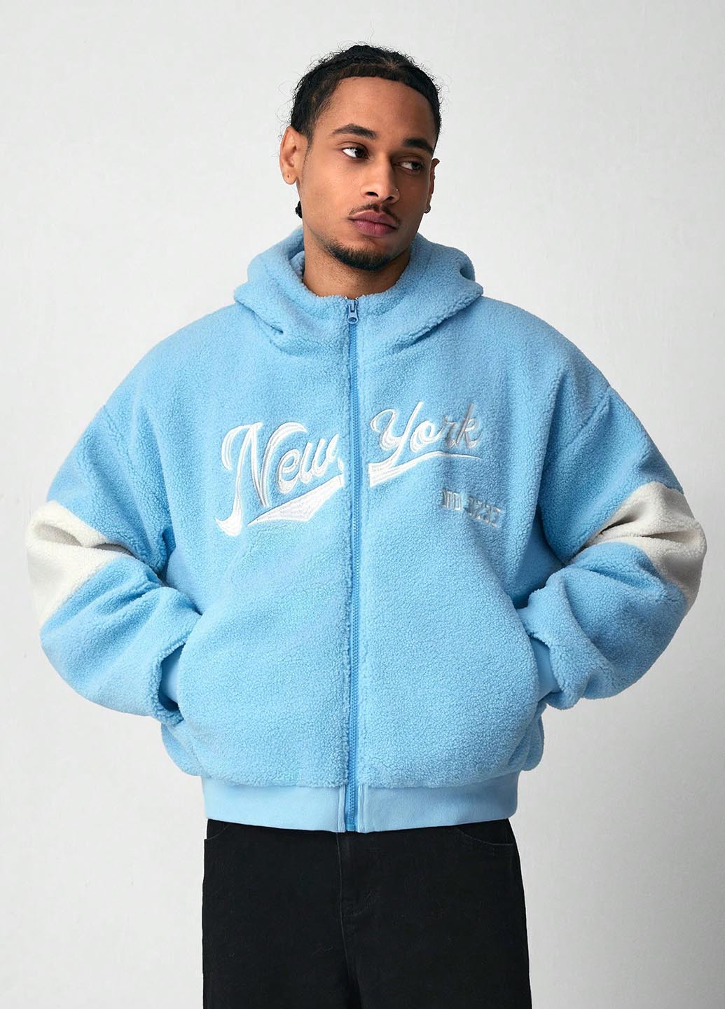 Блакитна демісезонна куртка SHEIN