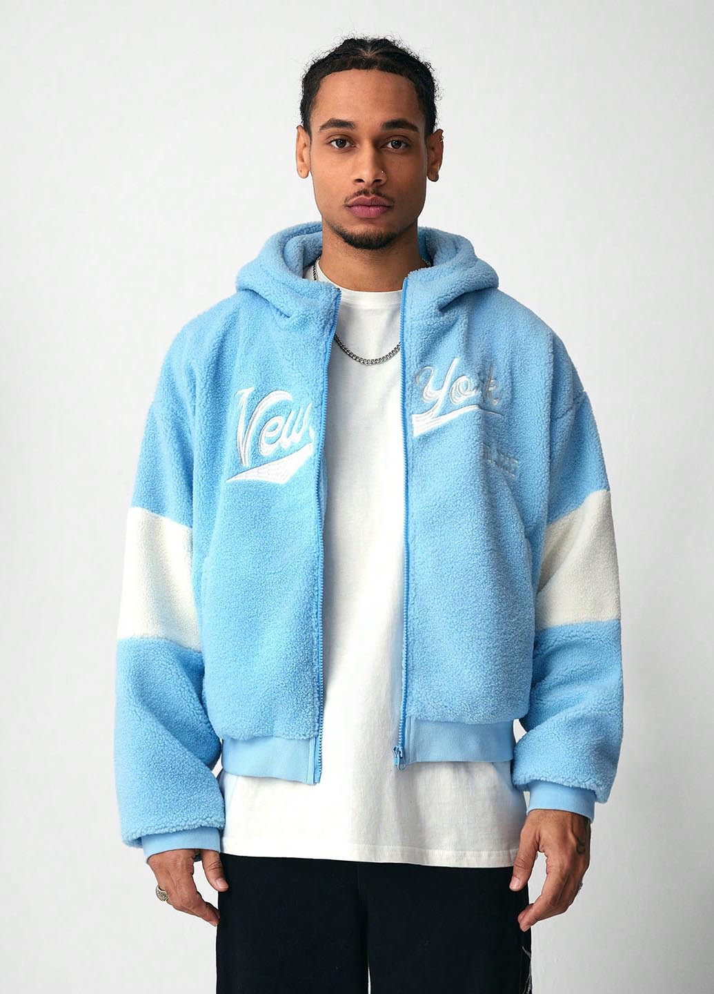 Блакитна демісезонна куртка SHEIN