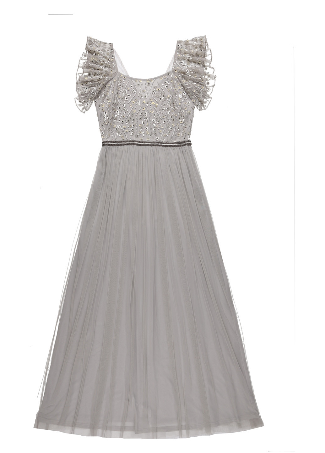 Серое праздничный, вечернее платье в стиле ампир Frock and Frill однотонное