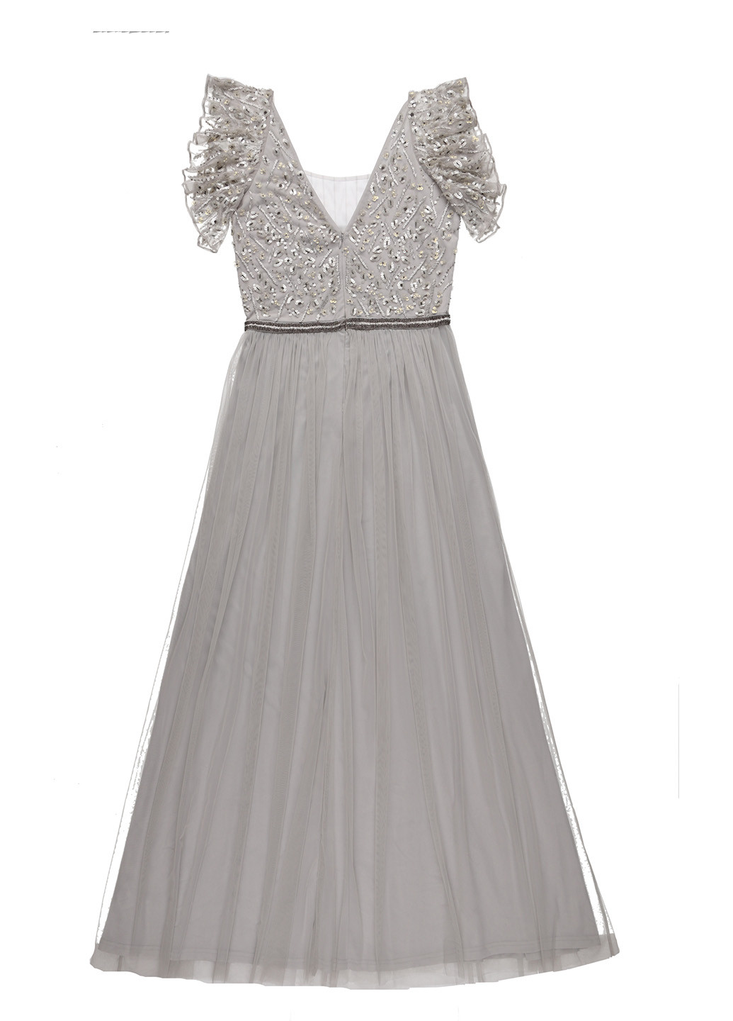 Серое праздничный, вечернее платье в стиле ампир Frock and Frill однотонное