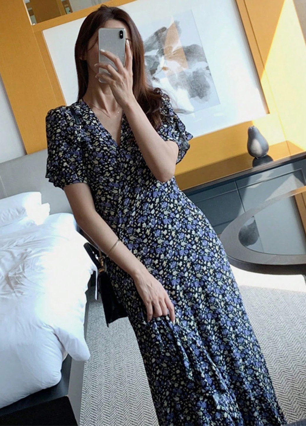 Комбінована кежуал сукня на запах SHEIN з квітковим принтом