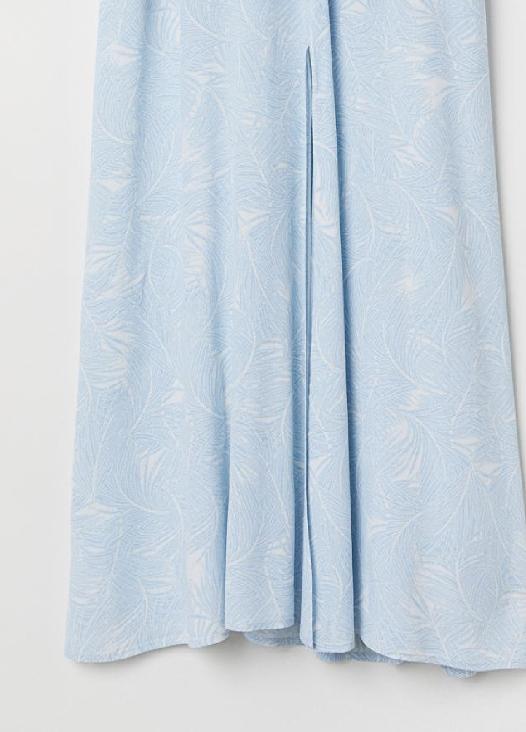 Блакитна вечірня довга сукня з малюнком H&M однотонна
