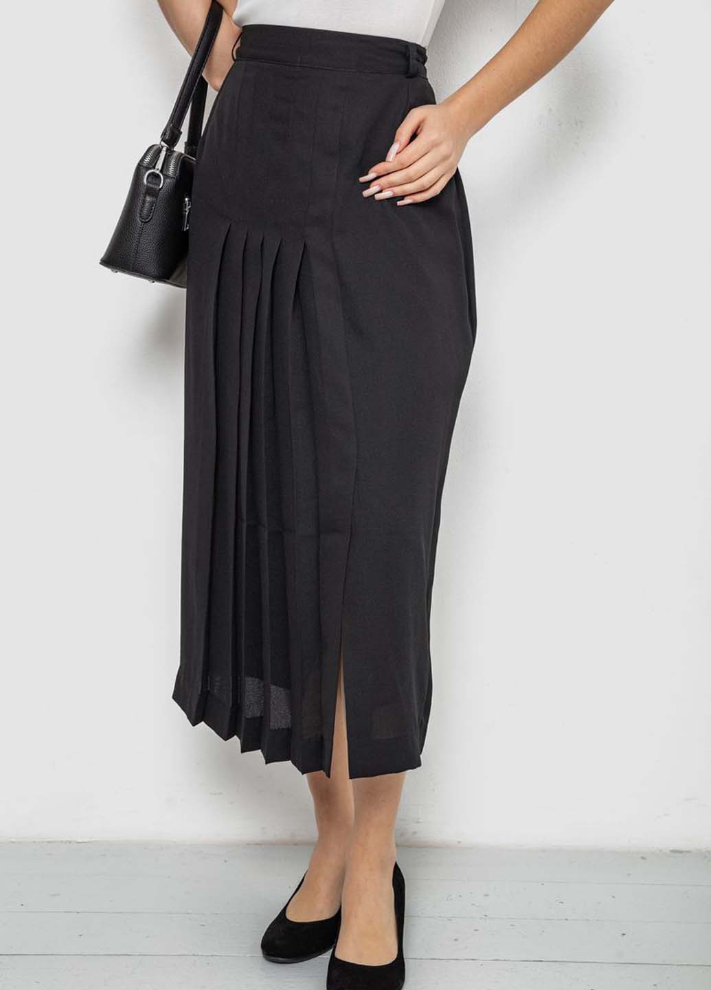 Черная офисная однотонная юбка Ager