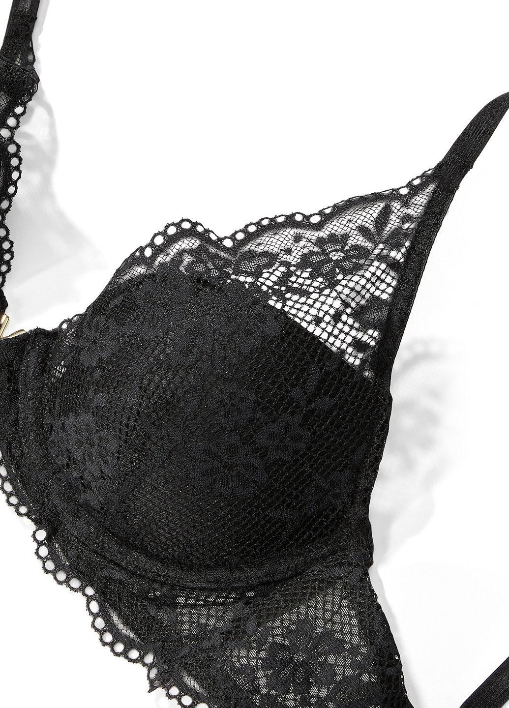 Черный демисезонный комплект (бюстгальтер, трусики) Victoria's Secret