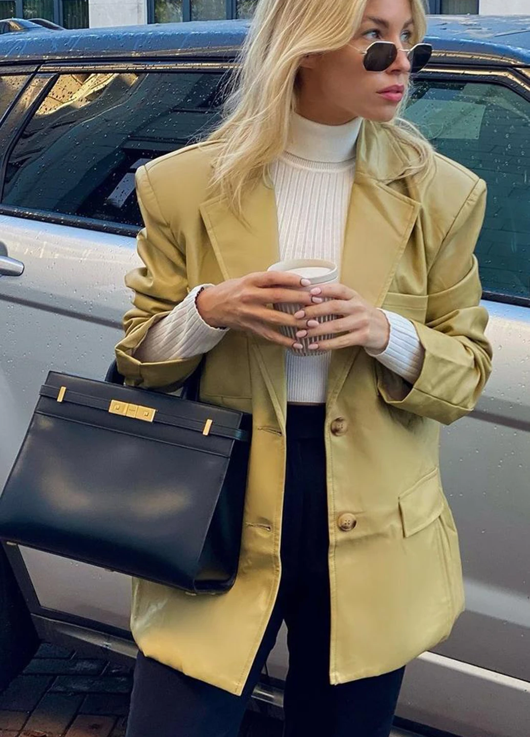 Оливковый женский жакет PrettyLittleThing однотонный - демисезонный