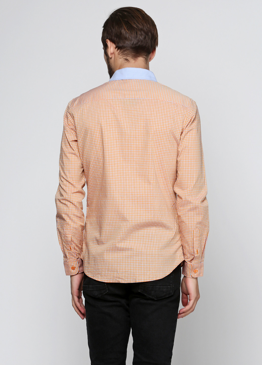 Оранжевая кэжуал рубашка в клетку Carven с длинным рукавом