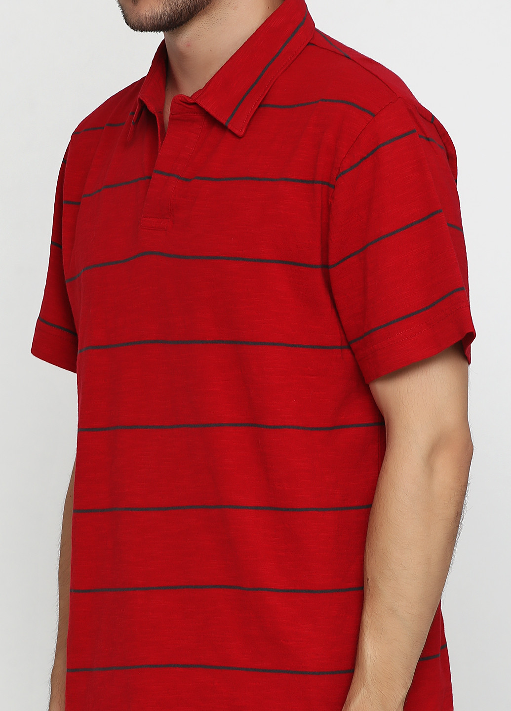 Красная футболка-поло для мужчин Calvin Klein Jeans в полоску