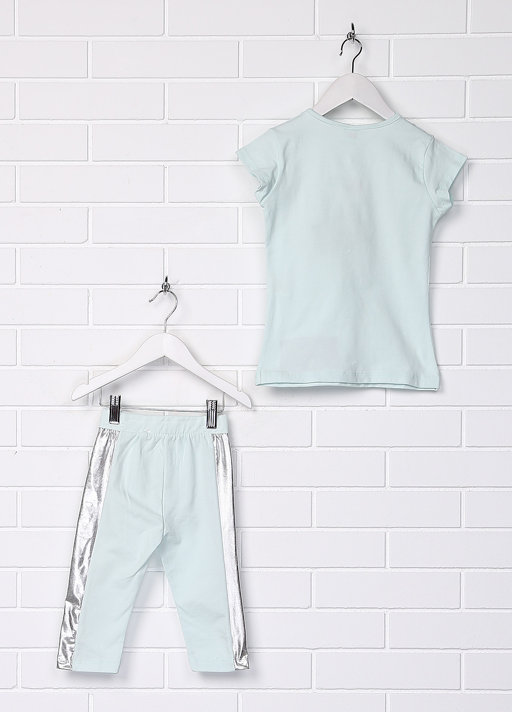 Блідо-блакитний літній комплект (футболка, легінси) Popshopsgirls