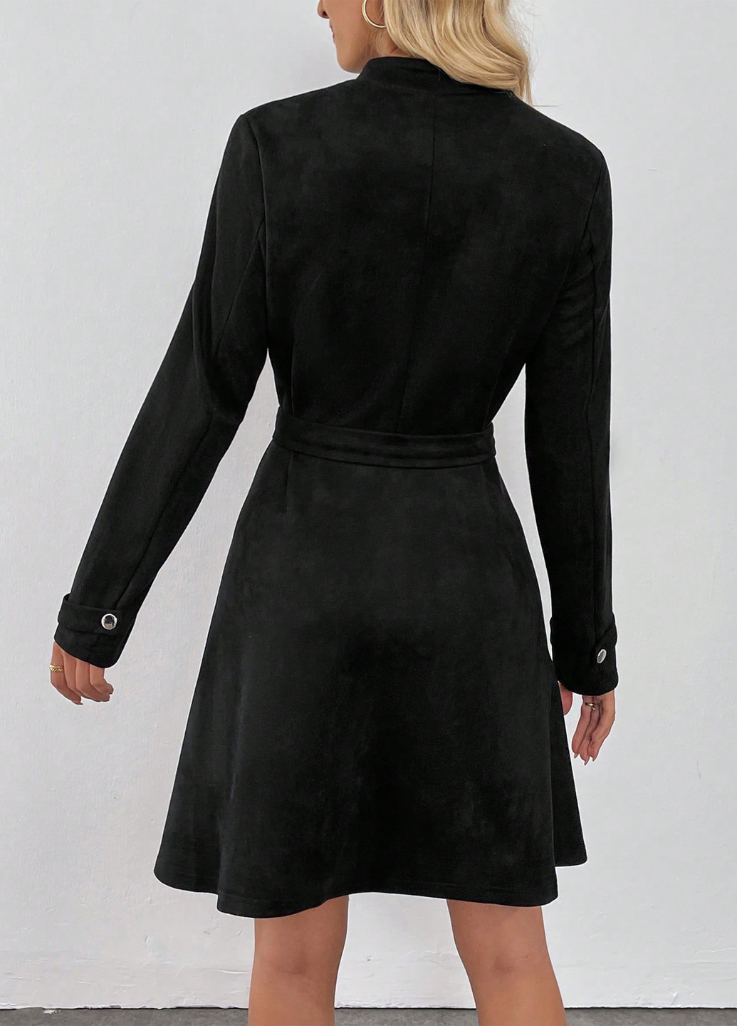 Черное кэжуал платье клеш, футляр SHEIN однотонное