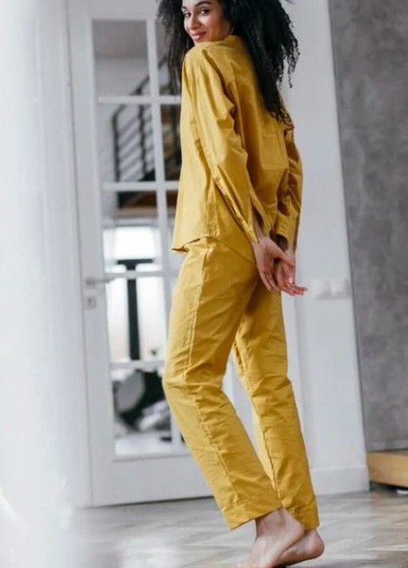 Гірчична всесезон піжама жіноча curry (xs) рубашка + брюки Leglo