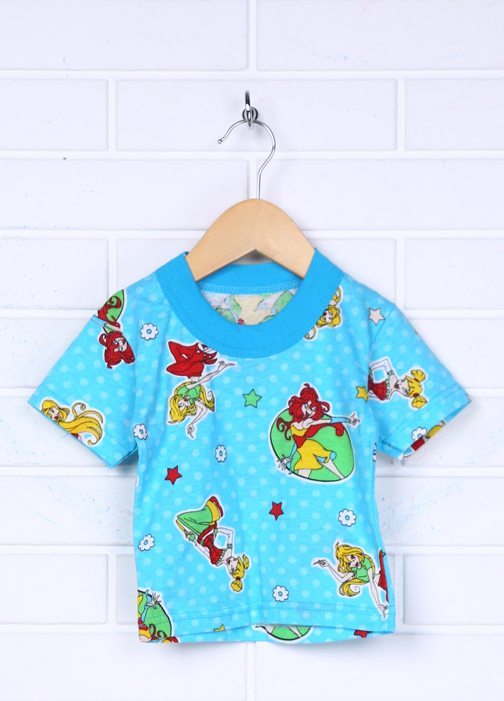Голубая летняя футболка с коротким рукавом Baby Art