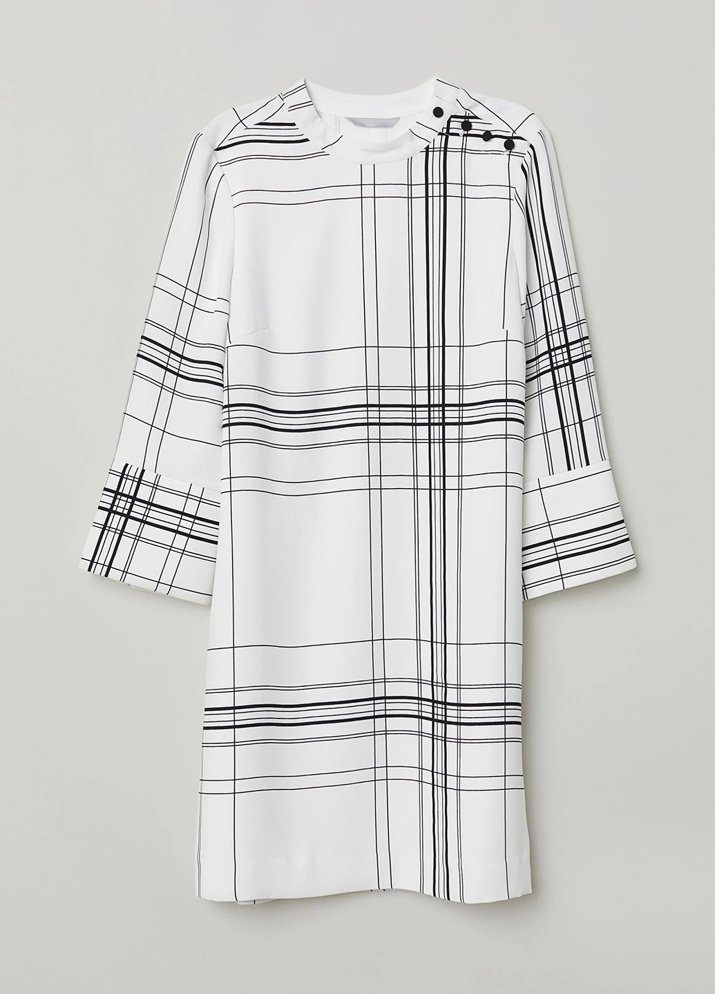 Белое кэжуал платье H&M в клетку