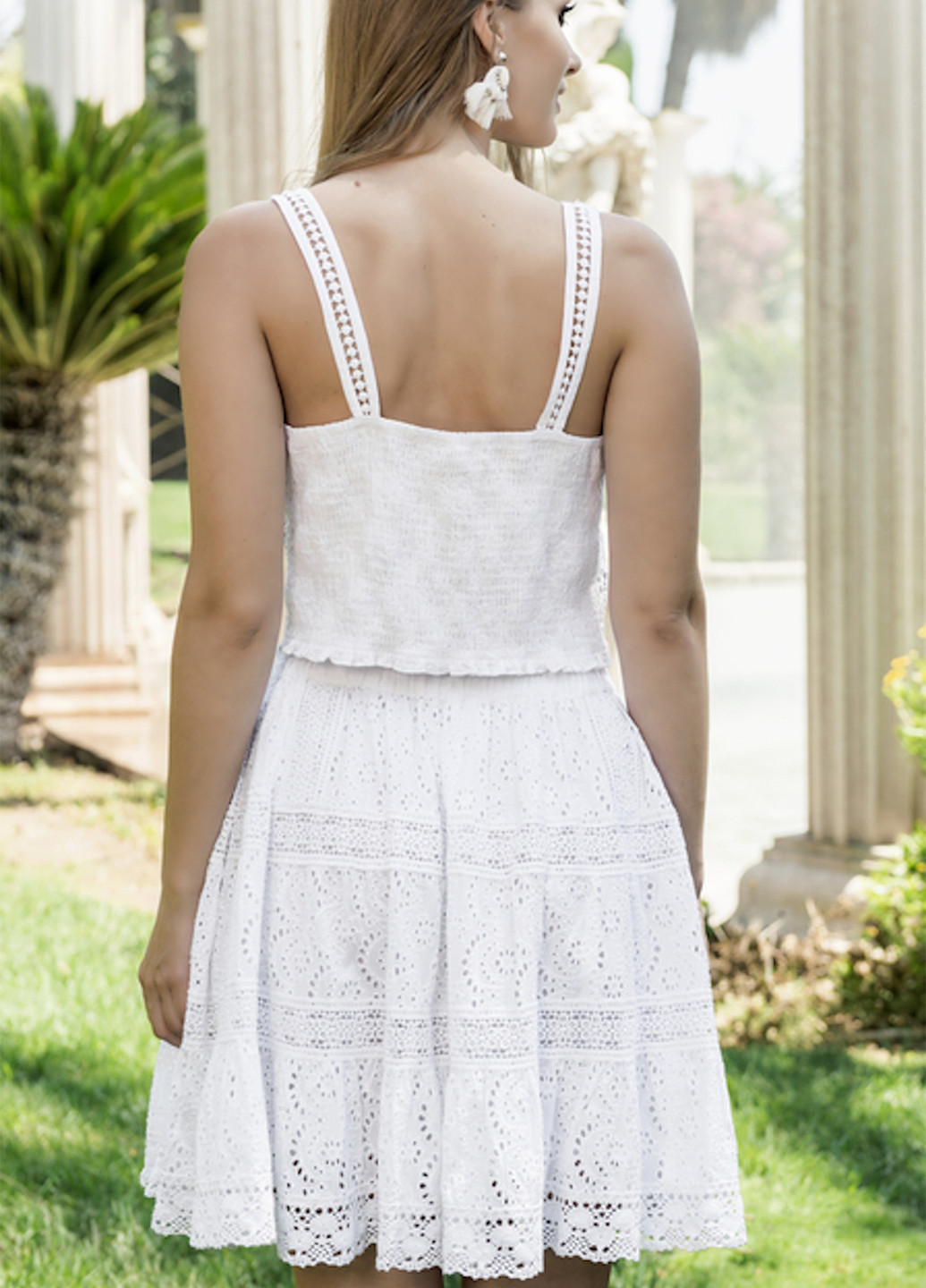 Белая кэжуал однотонная юбка Fresh cotton клешированная