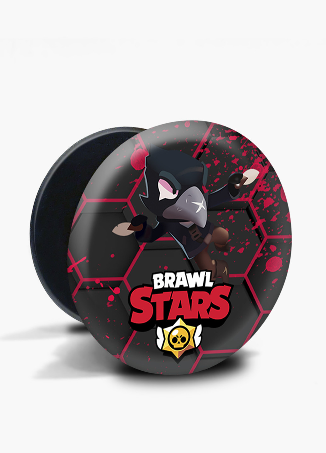 Попсокет (Popsockets) держатель для смартфона Ворон Бравл Старс (Crow Brawl Stars) (8754-1023) Черный MobiPrint (216748329)