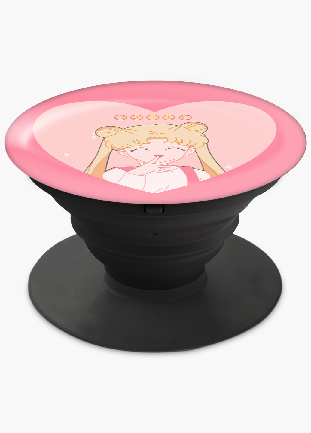 Попсокет (Popsockets) держатель для смартфона Луна Кошки Сейлор Мун (anime Sailor Moon Cats) (8754-2922) Черный MobiPrint (229014716)