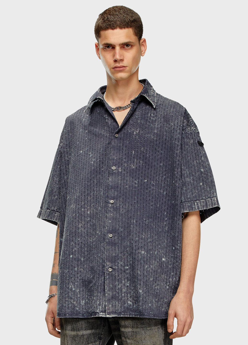 Серая кэжуал рубашка варенка Diesel