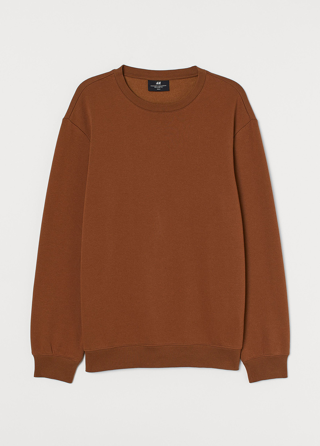 Коричневый свитшот H&M однотонный без декора (366095938)