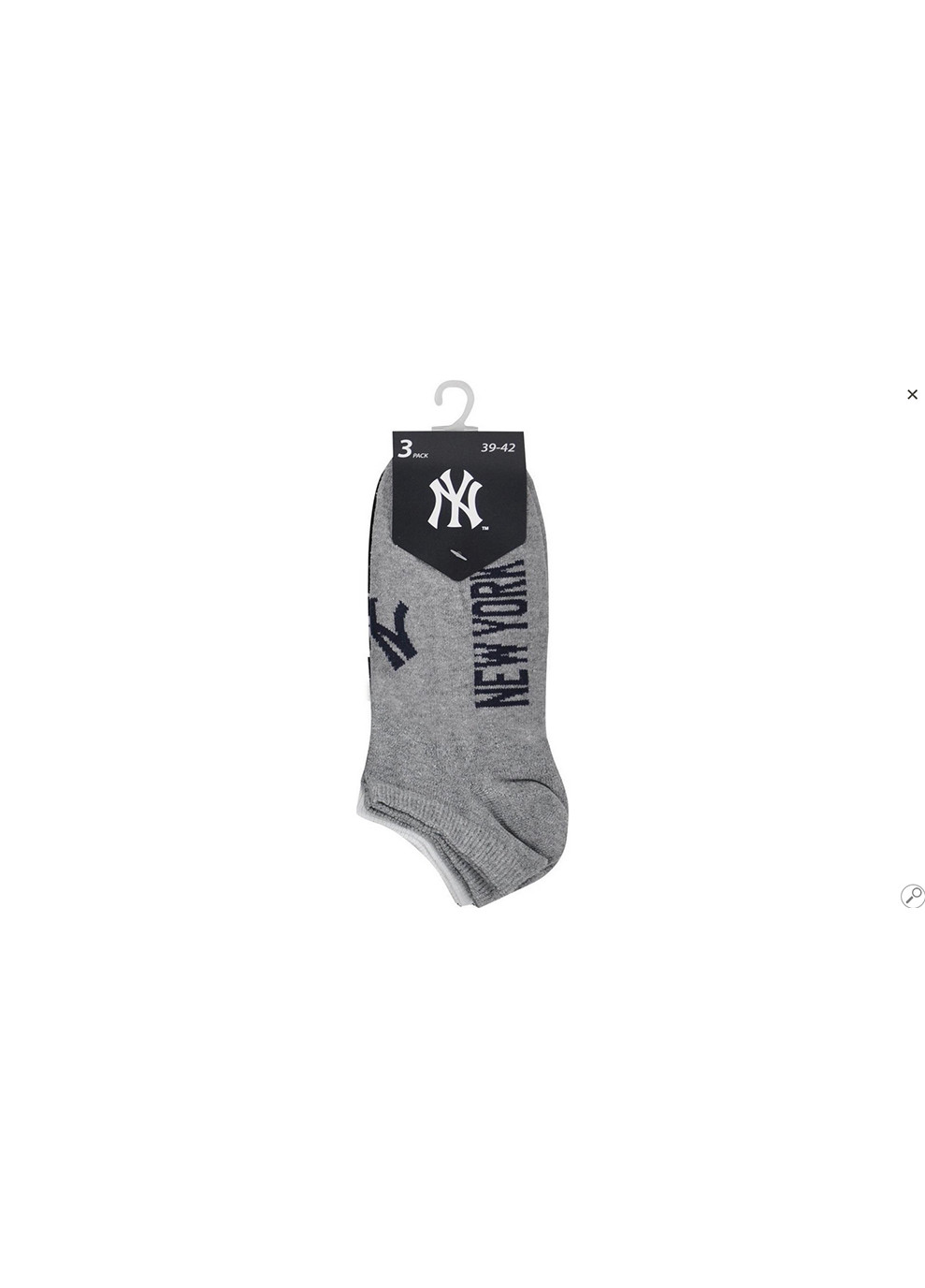 Шкарпетки Sneaker 3-pack 43-46 black/white/gray 15100004-1003 New York Yankees (253683889)