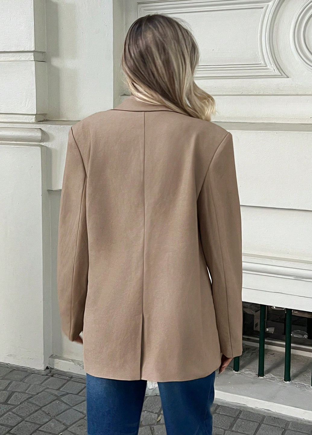 Кофейный женский жакет SHEIN однотонный - демисезонный