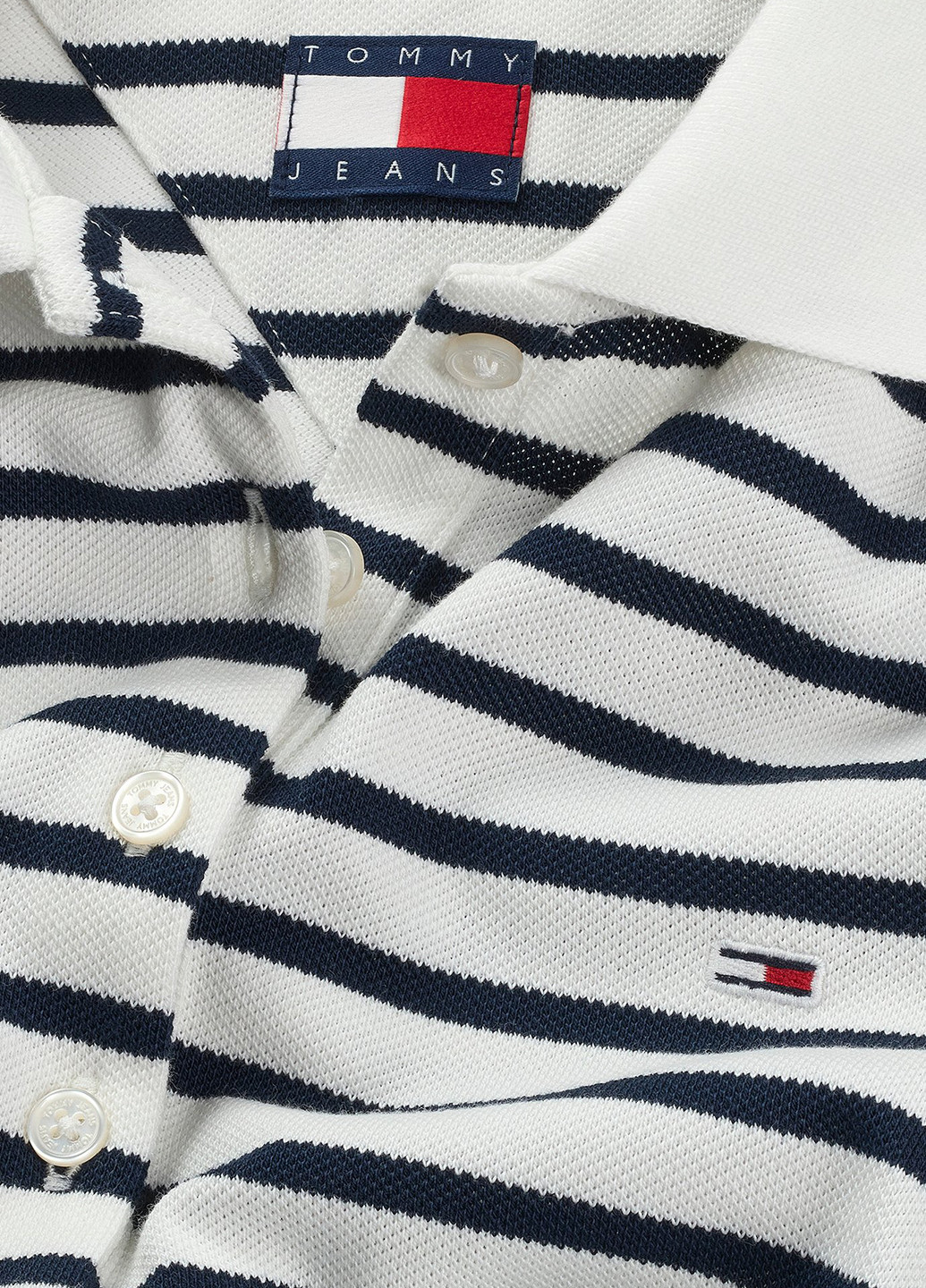 Білий кежуал сукня поло Tommy Jeans в смужку