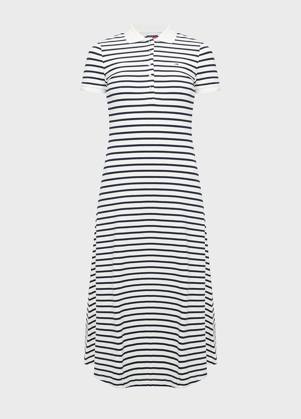 Білий кежуал сукня поло Tommy Jeans в смужку