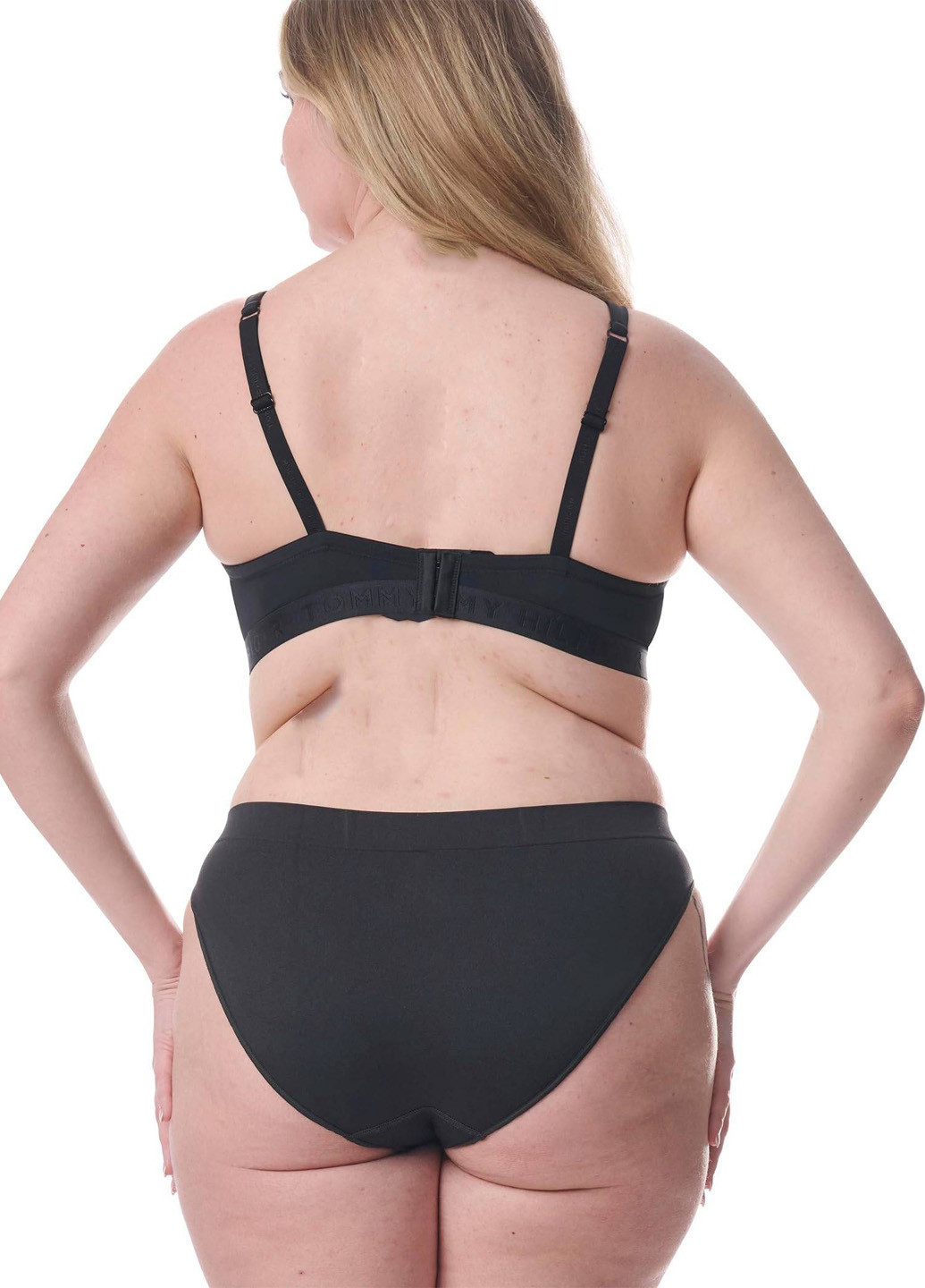 Чёрный минимайзер бюстгальтер Tommy Hilfiger с косточками нейлон