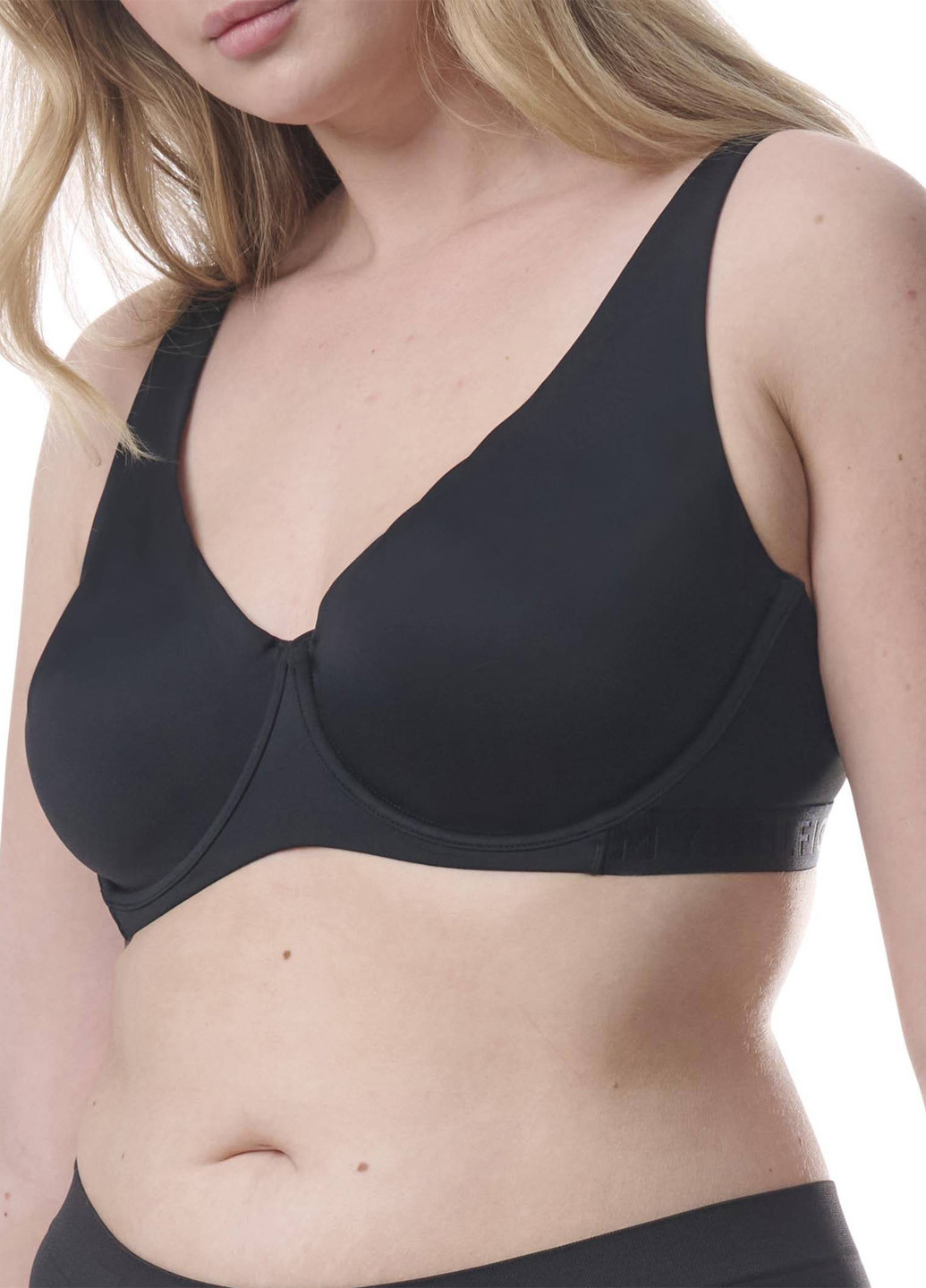 Чёрный минимайзер бюстгальтер Tommy Hilfiger с косточками нейлон