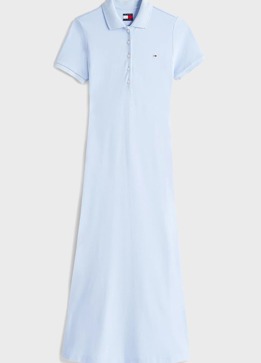 Блакитна спортивна, кежуал сукня поло Tommy Jeans однотонна