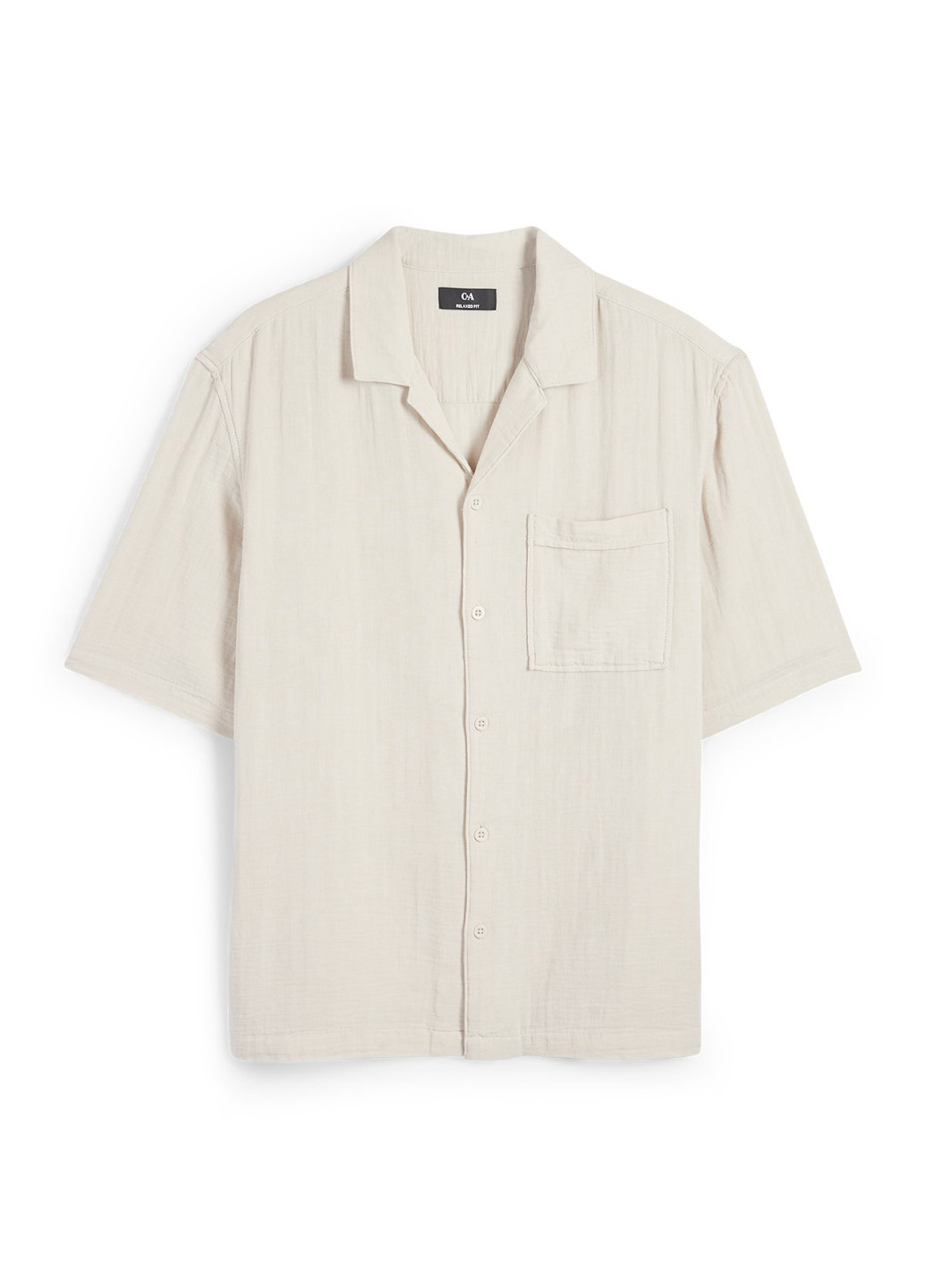 Серо-бежевая кэжуал рубашка однотонная C&A