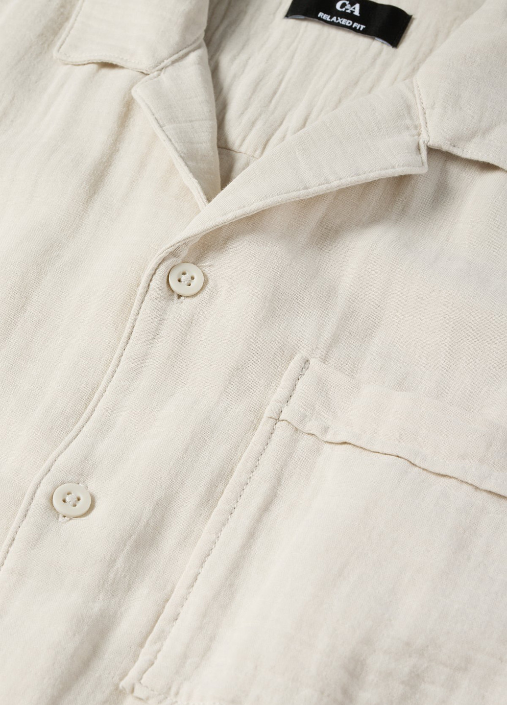 Серо-бежевая кэжуал рубашка однотонная C&A
