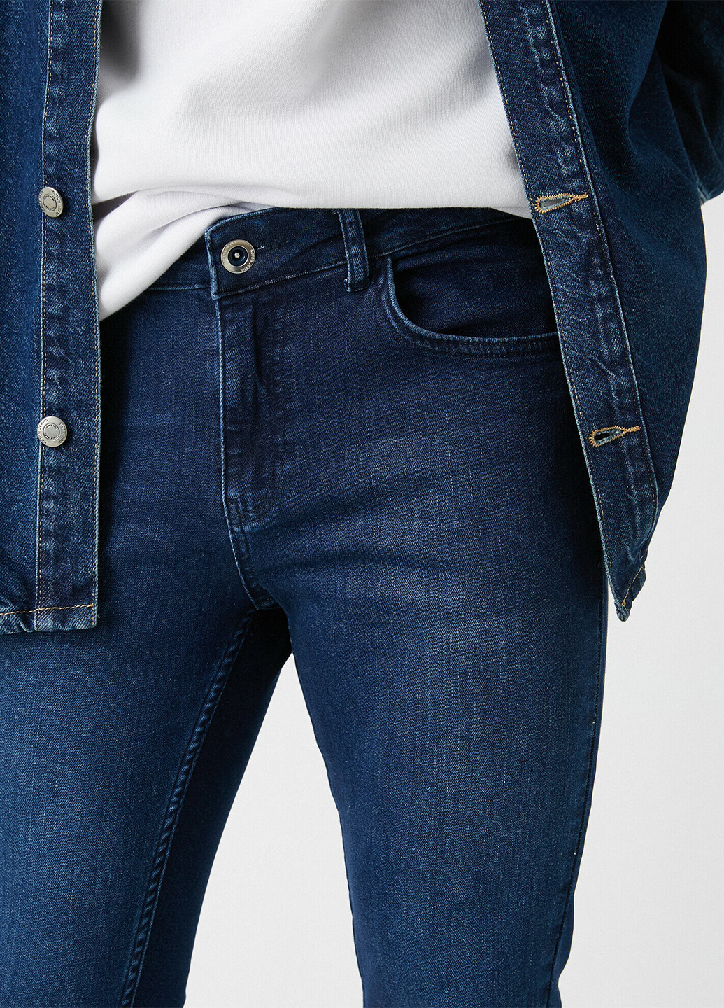 Темно-синие демисезонные скинни джинсы KOTON