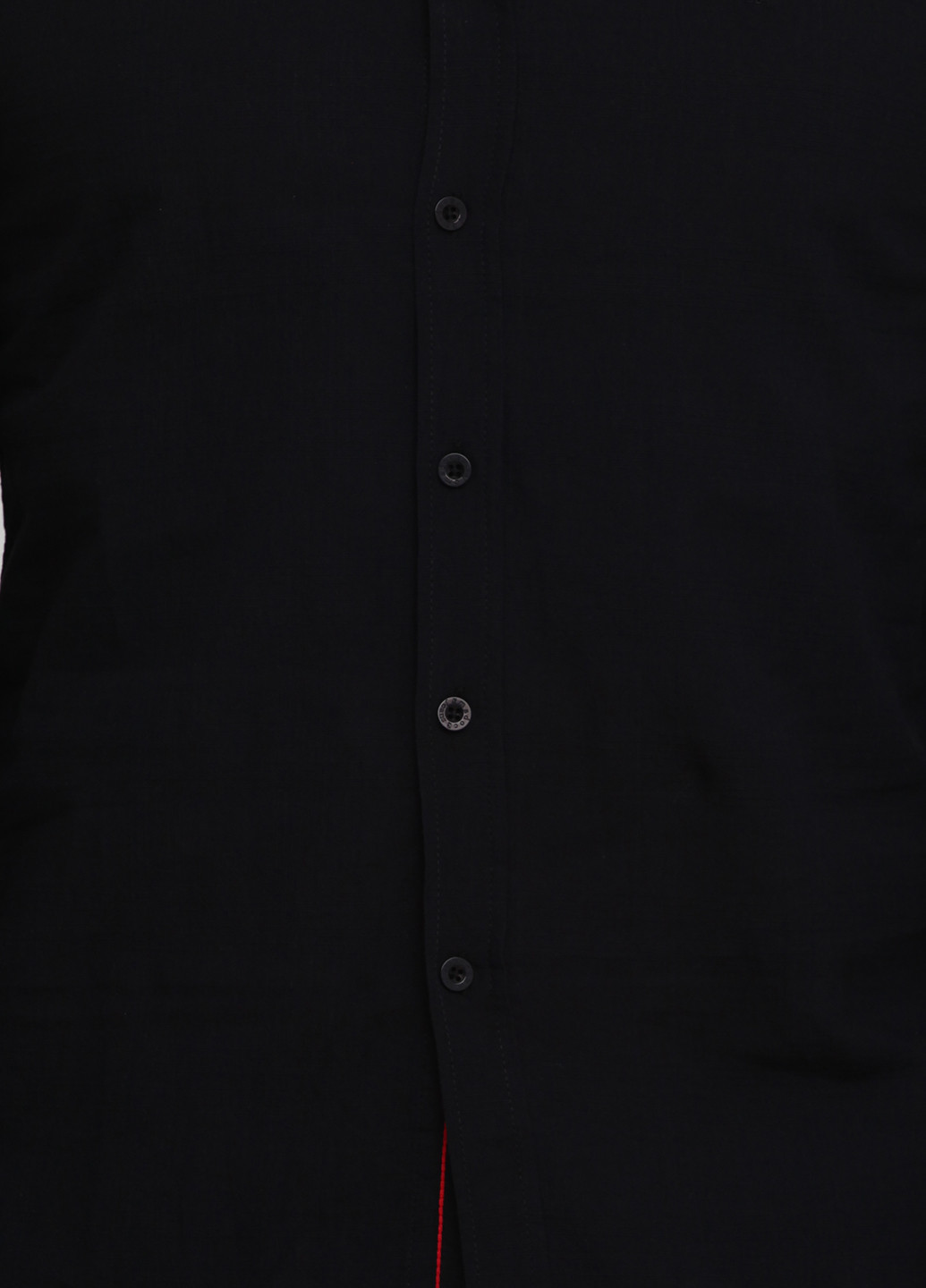 Черно-белая кэжуал рубашка однотонная Madoc с длинным рукавом