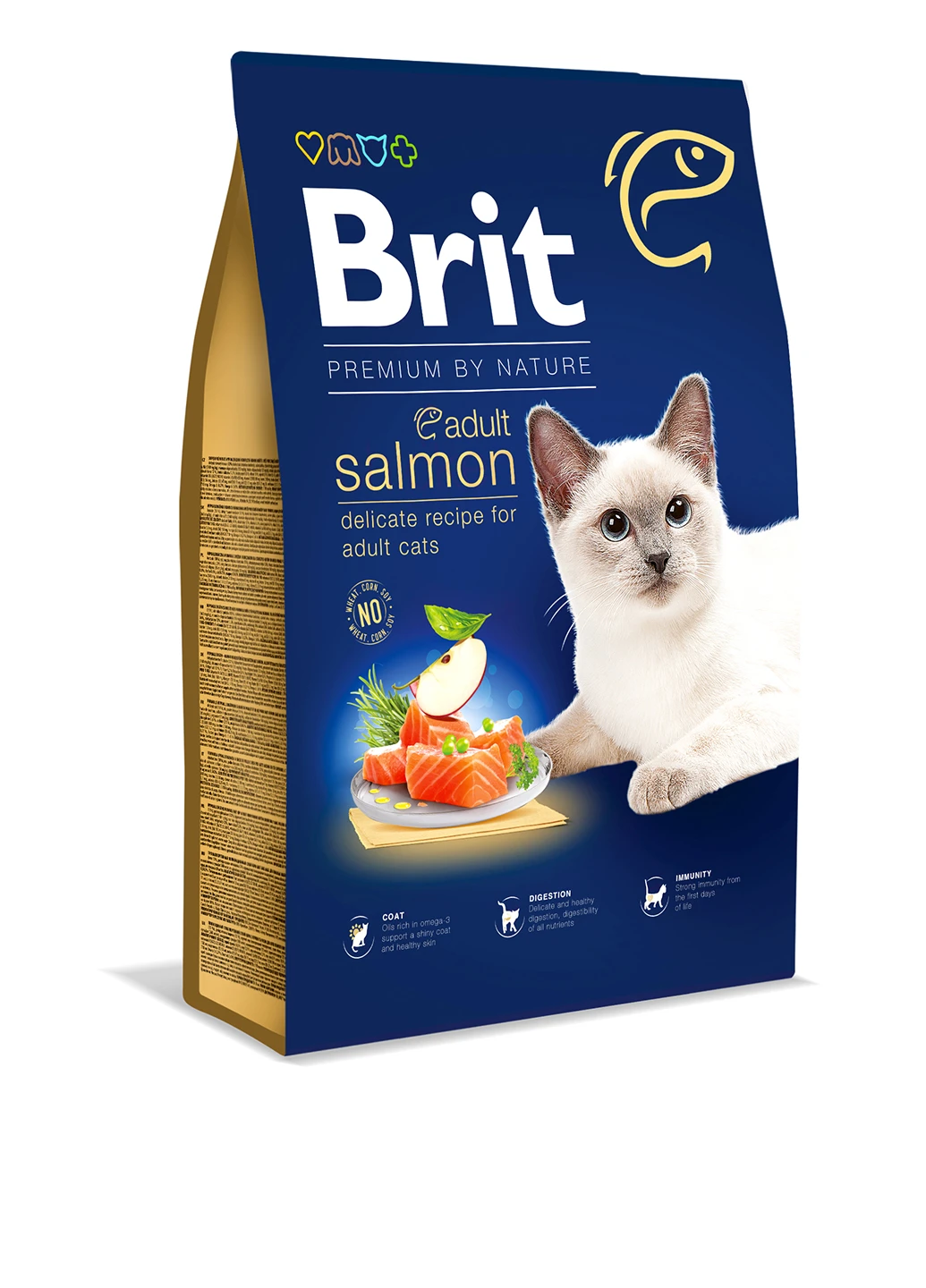 Сухий корм Cat by Nature Adult Salmon для котів, з лососем, 8 кг Brit Premium (252461489)