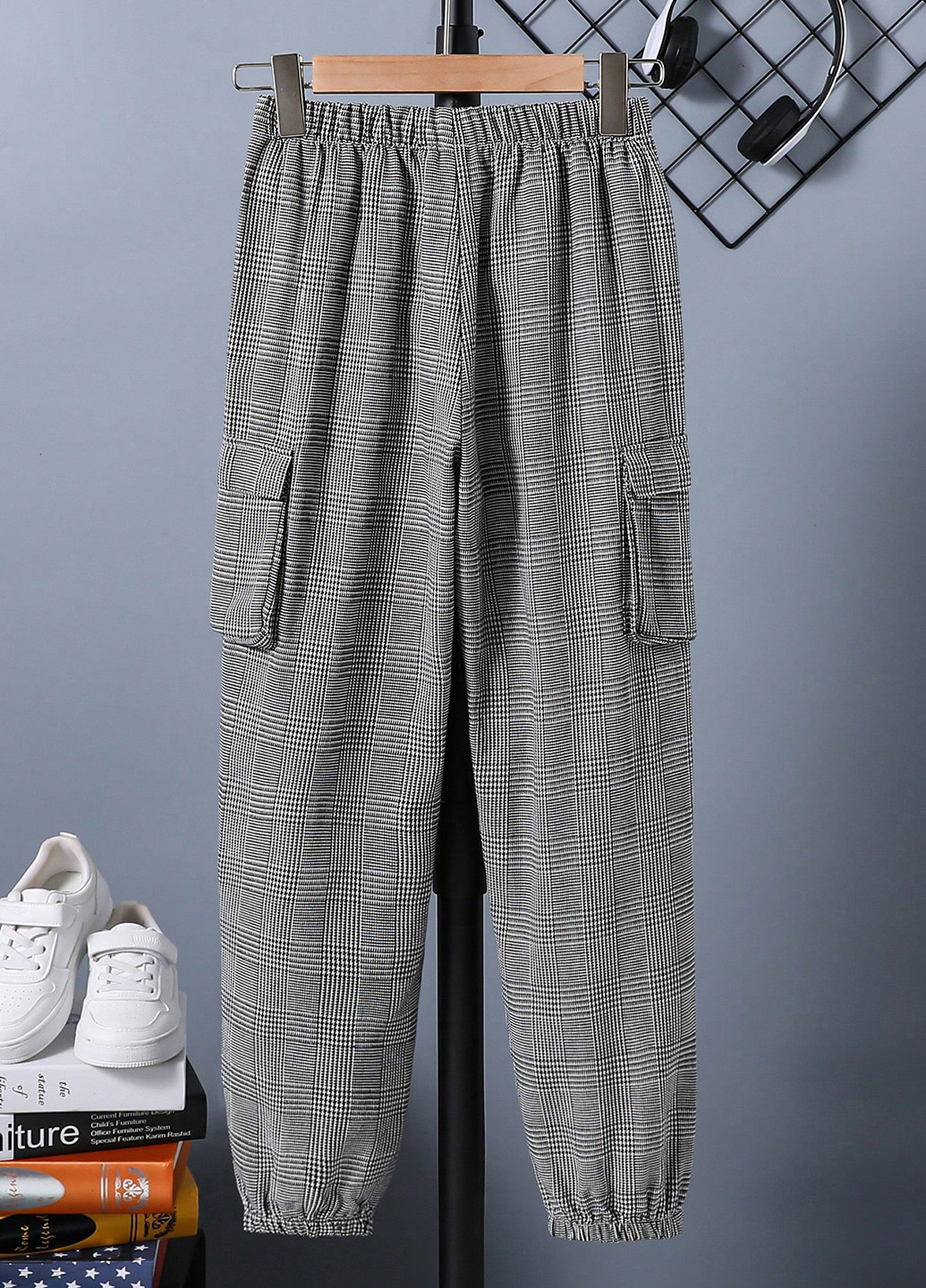 Серые кэжуал демисезонные брюки джоггеры, карго SHEIN