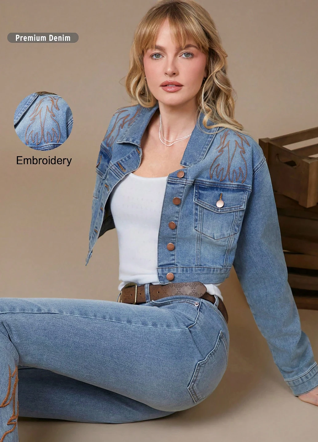 Голубая демисезонная куртка SHEIN