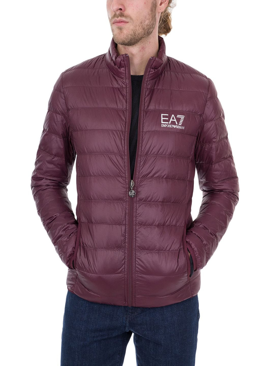 Бордова зимня куртка ARMANI EA7