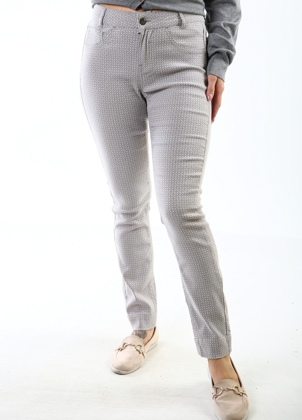 Серые кэжуал демисезонные брюки Comma