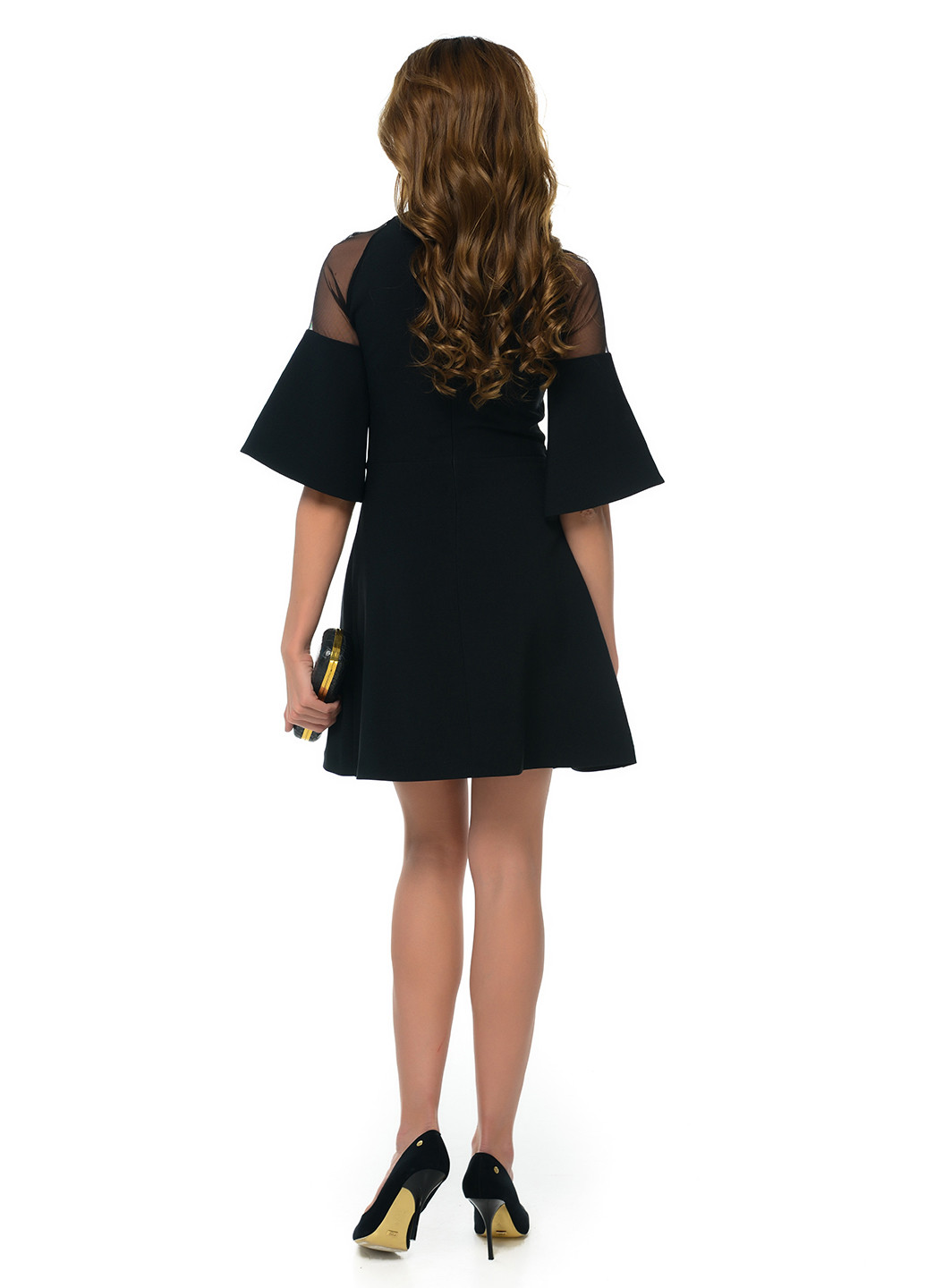 Черное коктейльное платье короткое Arefeva однотонное