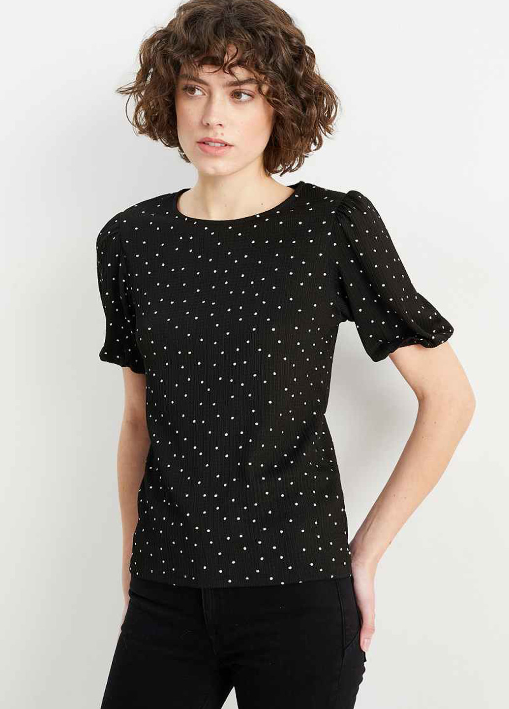 Чорно-біла блуза C&A
