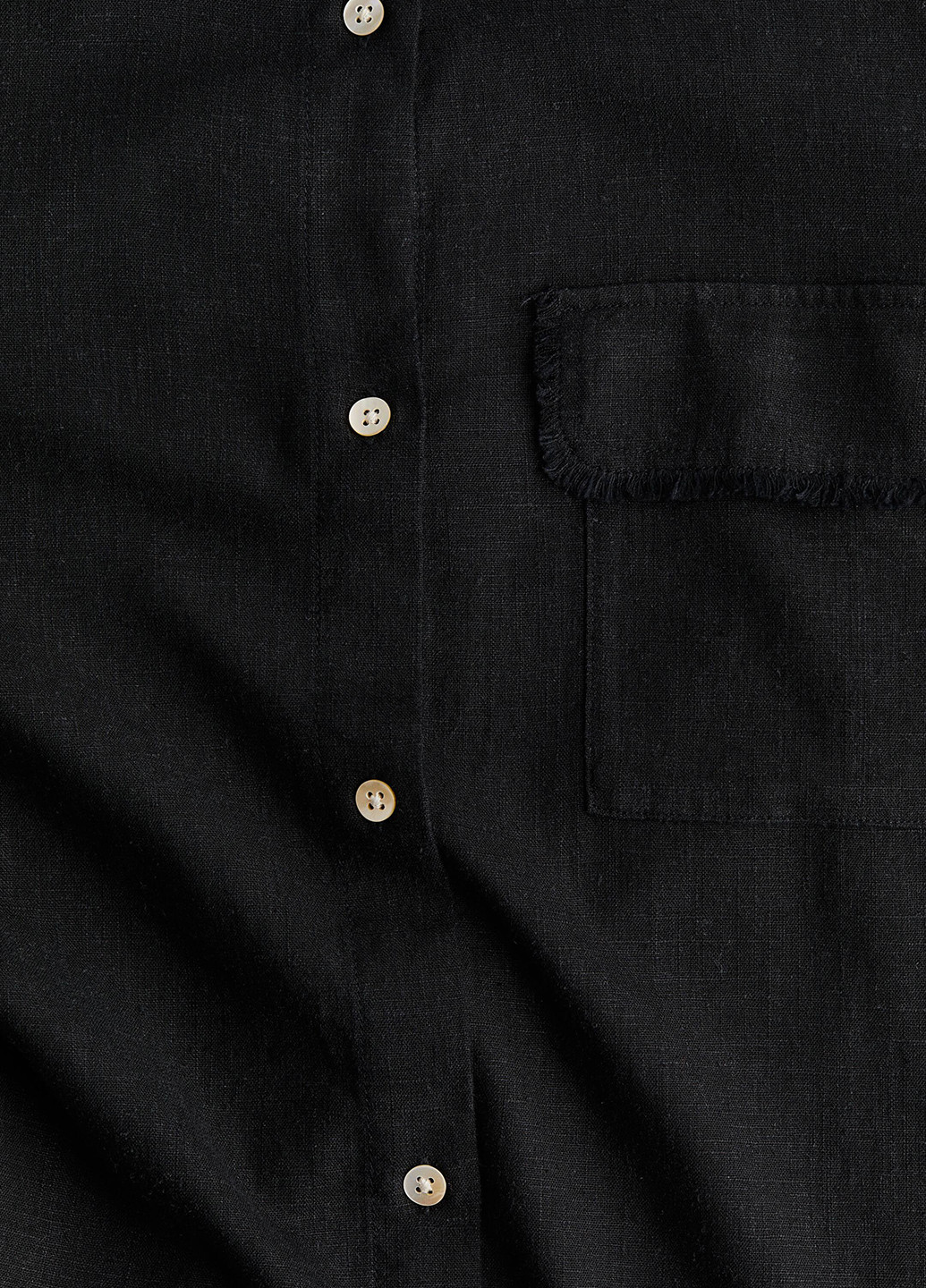 Черная кэжуал рубашка однотонная H&M