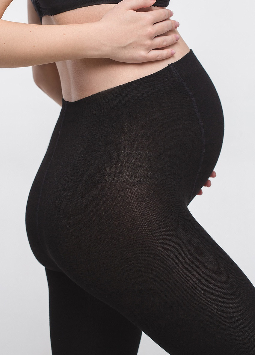 Теплые мягкие колготы для беременных 250 ден с бамбуковым волокном плоские швы черные Мамин Дом (251461434)
