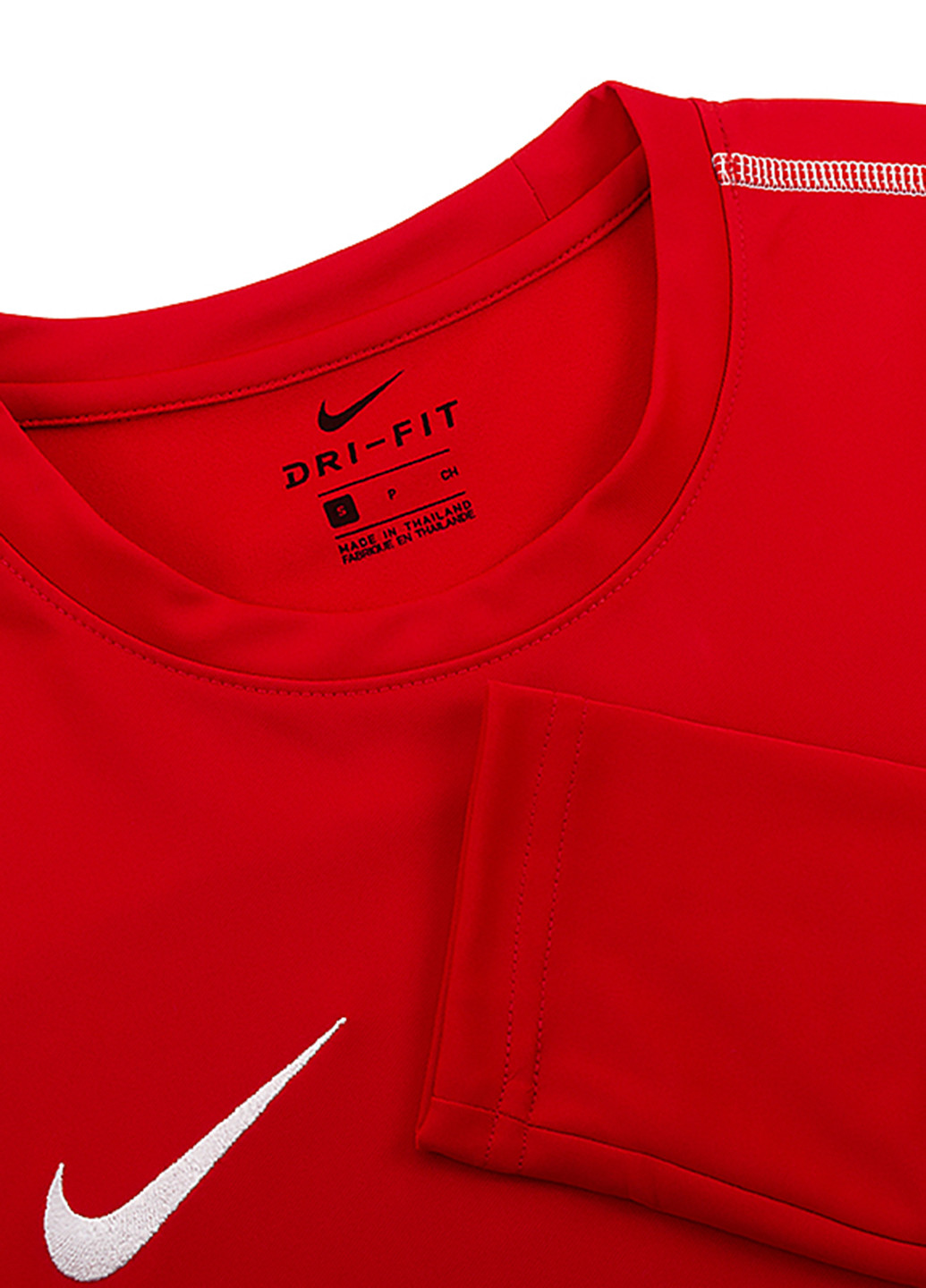 Красный демисезонный спортивный лонгслив Nike однотонный