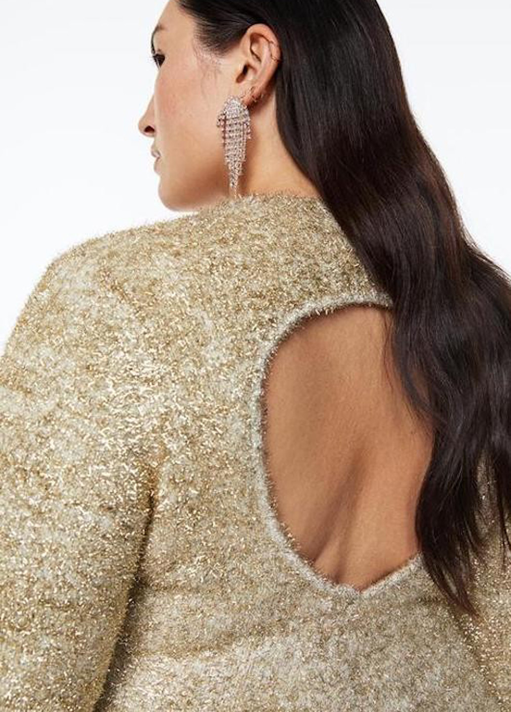 Бежевое кэжуал, вечернее платье платье-свитер H&M меланжевое